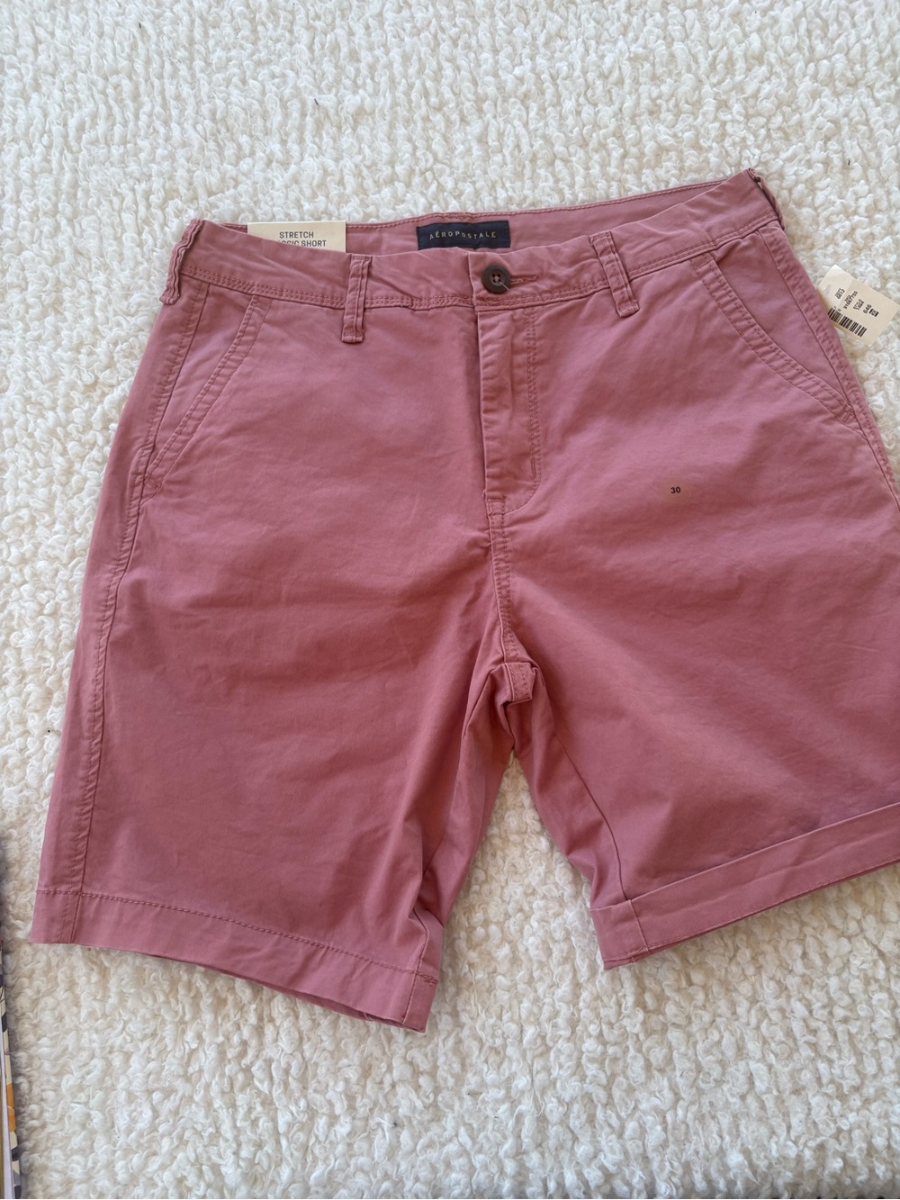 Aeropostale Men's Dusty Rose Flat Front Chino Shorts size 30